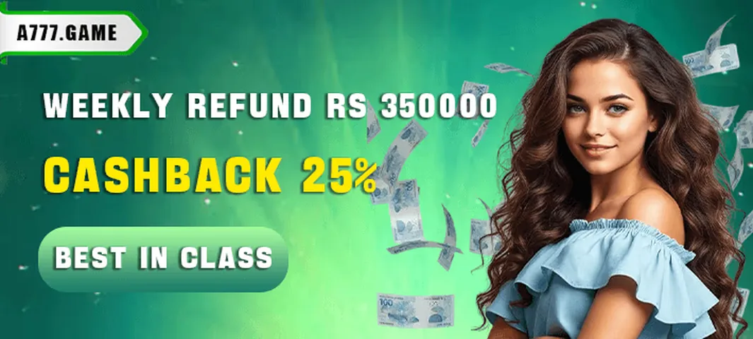 A777 apk weekly refund banner with 25 percent cashback up to Rs 350,000